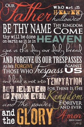 Framed Lord&#39;s Prayer Print