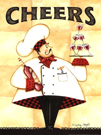 Framed Chef Cheers Print