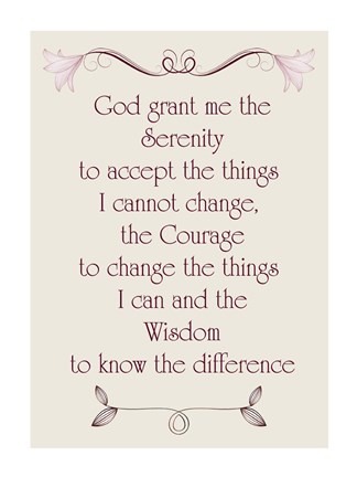 Framed Serenity Prayer quote Print