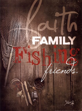 Framed Faith Family Fishing Print