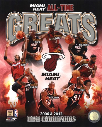 Framed Miami Heat All Time Greats Pictures Composite Print