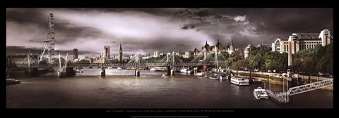 Framed River Thames, London Print