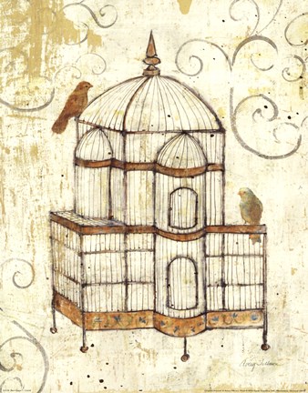 Framed Bird Cage I Print