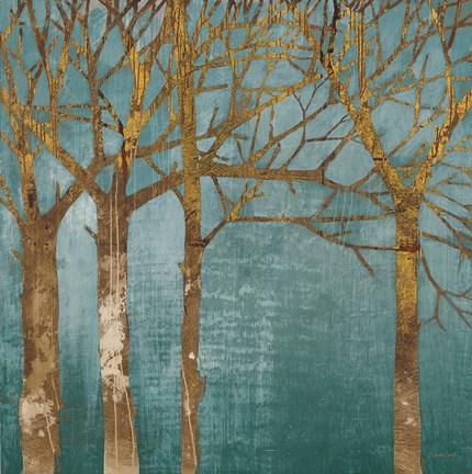 Framed Golden Day Turquoise Print