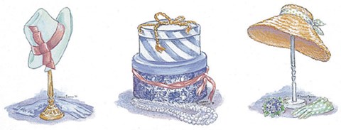 Framed Joanne Cannon - Decorative Hat Boxes Size 4x10 Print
