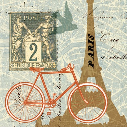 Framed Postcard from Paris Collage Print