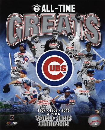 Framed Chicago Cubs All Time Greats Composite Print