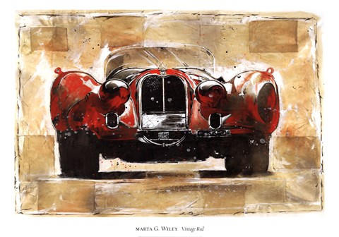 Framed Vintage Red Print