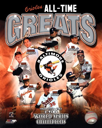 Framed Baltimore Orioles All-Time Greats Print