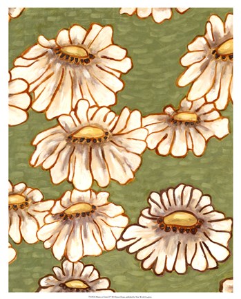 Framed Mums on Green II Print