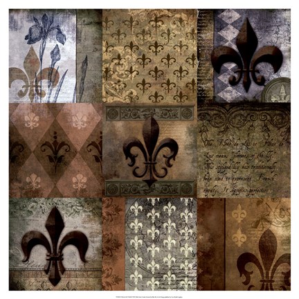 Framed Fleur-de-Lis 9-Patch Print