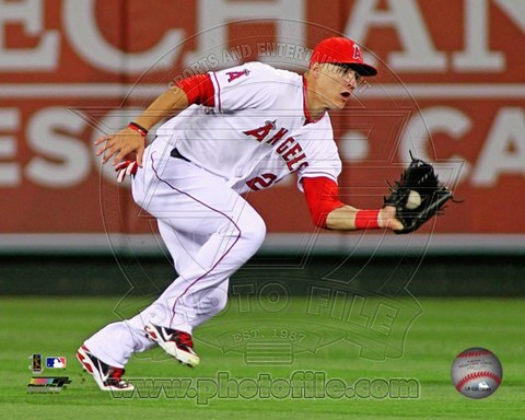 Framed Mike Trout 2012 catching Print