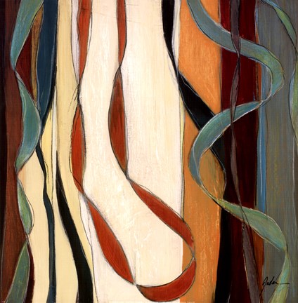 Framed Falling Ribbons III Print