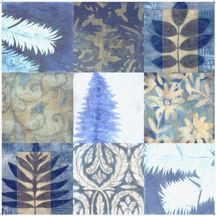 Framed Blue Textures 9 - Patch Print