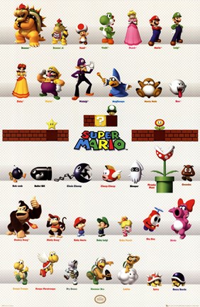 Framed Super Mario - Grid Print