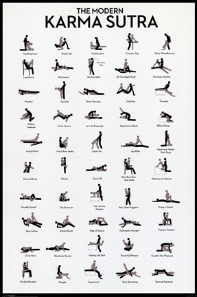 Framed Modern Karma Sutra Print