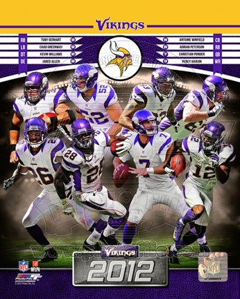 Framed Minnesota Vikings 2012 Team Composite Print