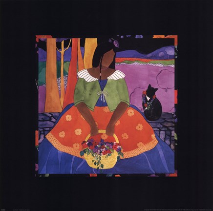 Framed Las Flores I Print