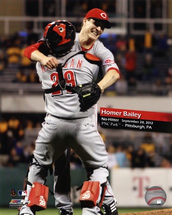Framed Homer Bailey No-Hitter September 28, 2012 Print