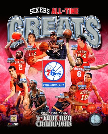 Framed Philadelphia 76ers All Time Greats Composite Print