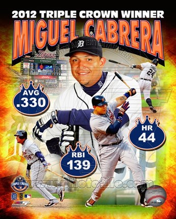 Miguel Cabrera MLB Triple Crown Winner Composite Fine Art Print by