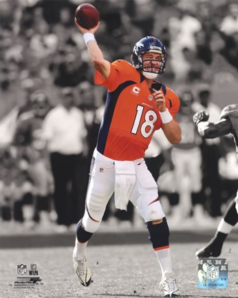 Framed Peyton Manning 2012 Spotlight Action Print