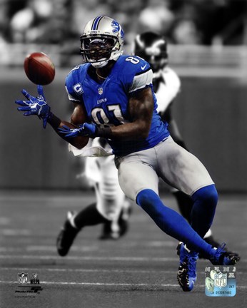 Framed Calvin Johnson 2012 Spotlight Action Print