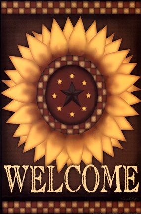 Framed Sunflower Welcome Print