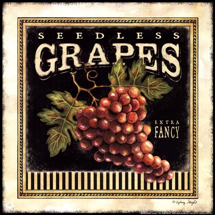 Framed Seedless Grapes Print