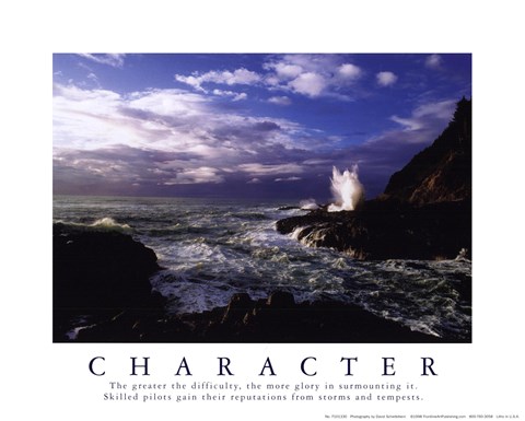 Framed Character-Crashing Waves Print