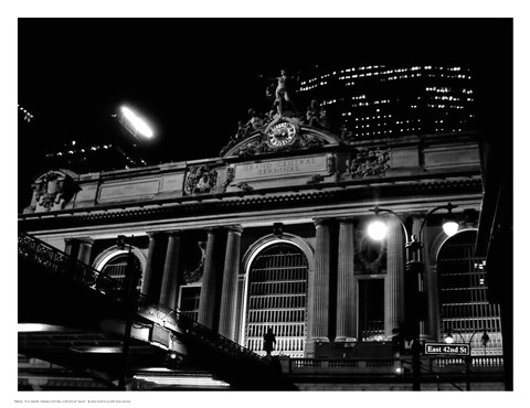Framed Grand Central Station at Night Print