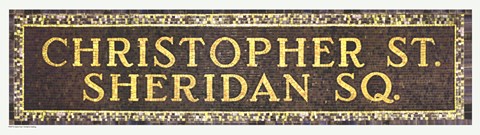 Framed Christopher Street &amp; Sheridan Square Subway Sign Print