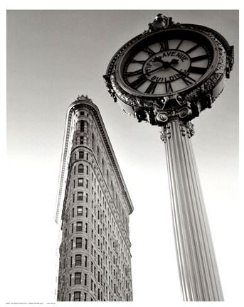 Framed Flatiron Clock Print