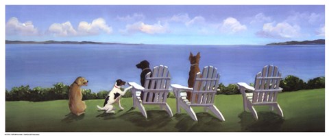 Framed Pups with a View Print