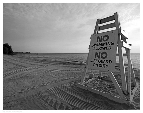 Framed No Swimming Print