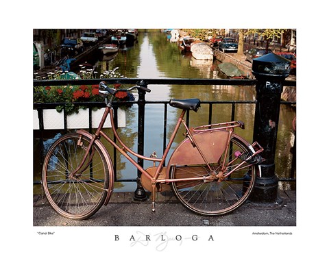 Framed Canal Bike Print