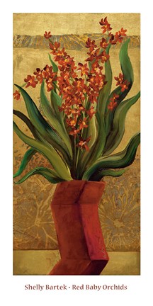 Framed Red Baby Orchids Print