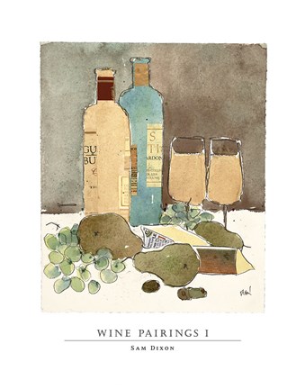 Framed Wine Pairings I Print
