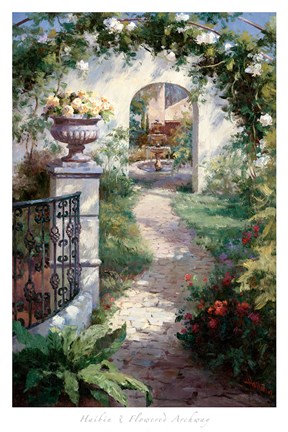 Framed Flowered Archway Print