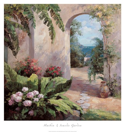 Framed Seaside Garden Print