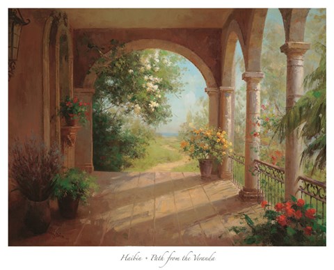 Framed Path from the Veranda Print
