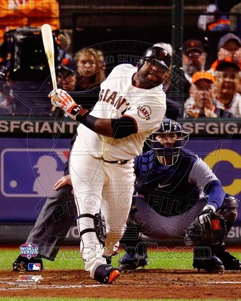 Framed Pablo Sandoval Solo Home Run 5th Inning Game 1 of the 2012 MLB World Series Action Print