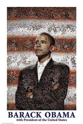 Framed Obama Mosaic Print