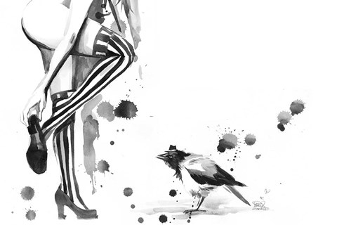 Framed White Stripes Print