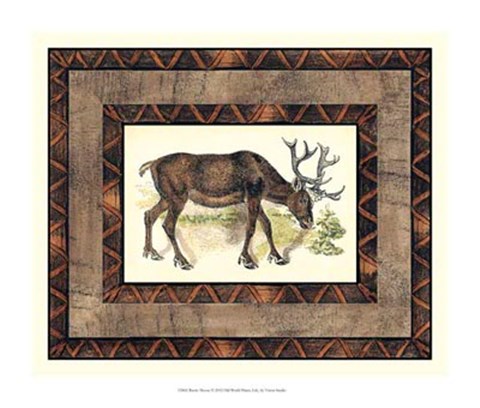 Framed Rustic Moose Print