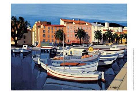 Framed Barques -le port d&#39;Ajaccio Print