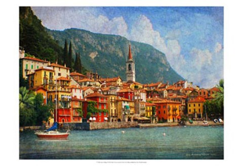 Framed Como Village Print