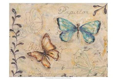 Framed Fluttering Butterflies Print