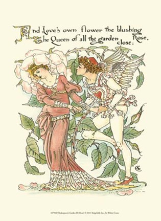 Framed Shakespeare&#39;s Garden III (Rose) Print
