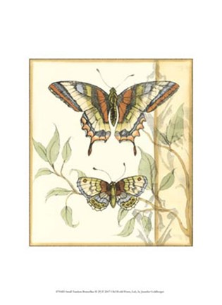 Framed Small Tandem Butterflies II Print